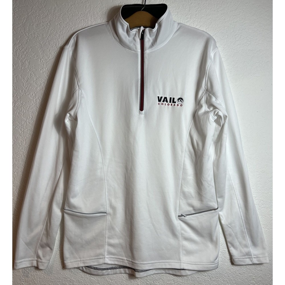Vail Colorado White Quarter Zip Jacket Pullover Activewear Size S Men’s